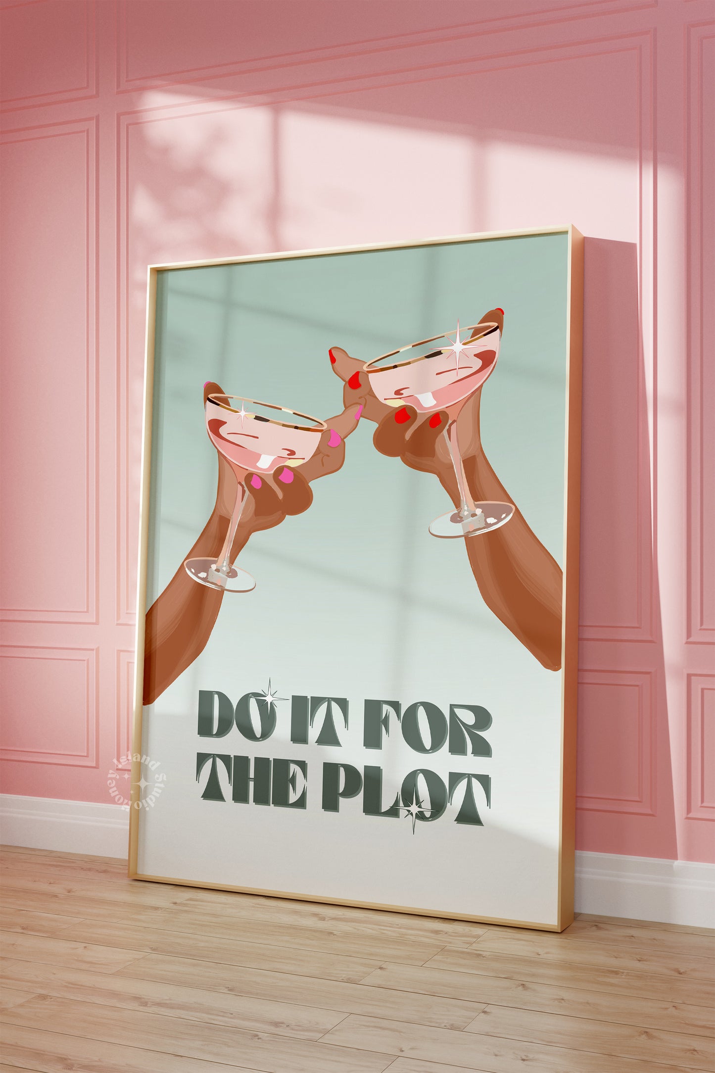 Do It For The Plot Print Sage Green Wall Art