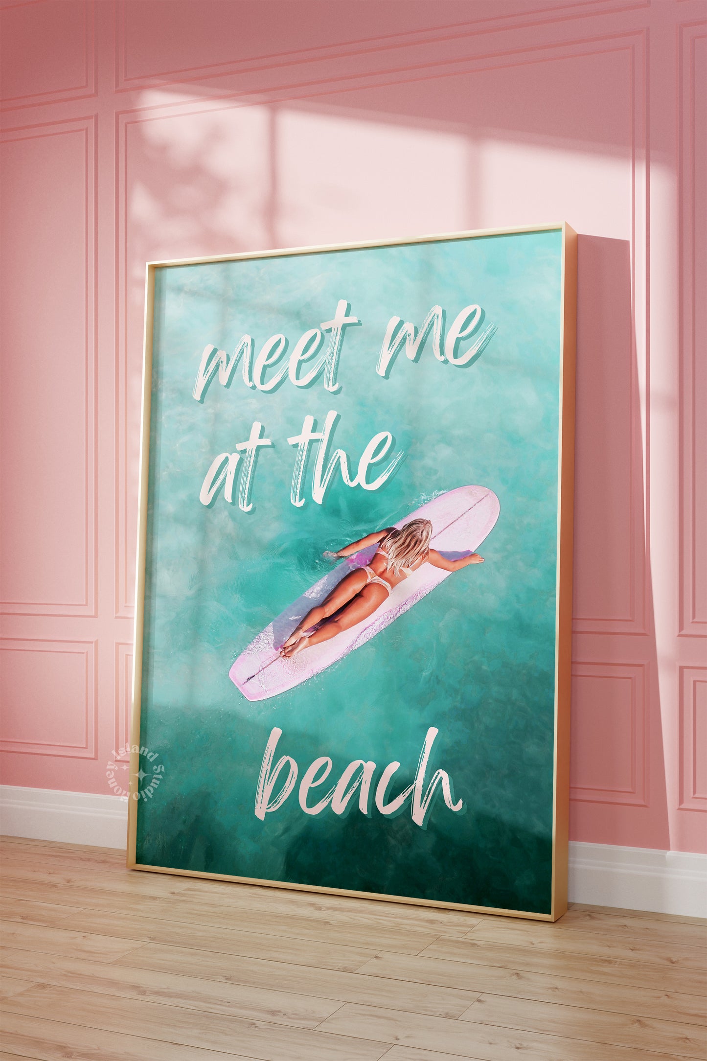 Meet me at tbe beach Poster, Coastal Cowgirl Wall art, Surfing Print