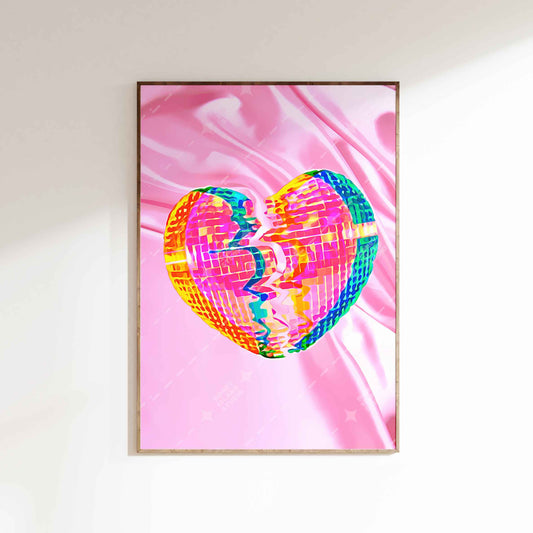 Broken Heart Disco Poster - Pink