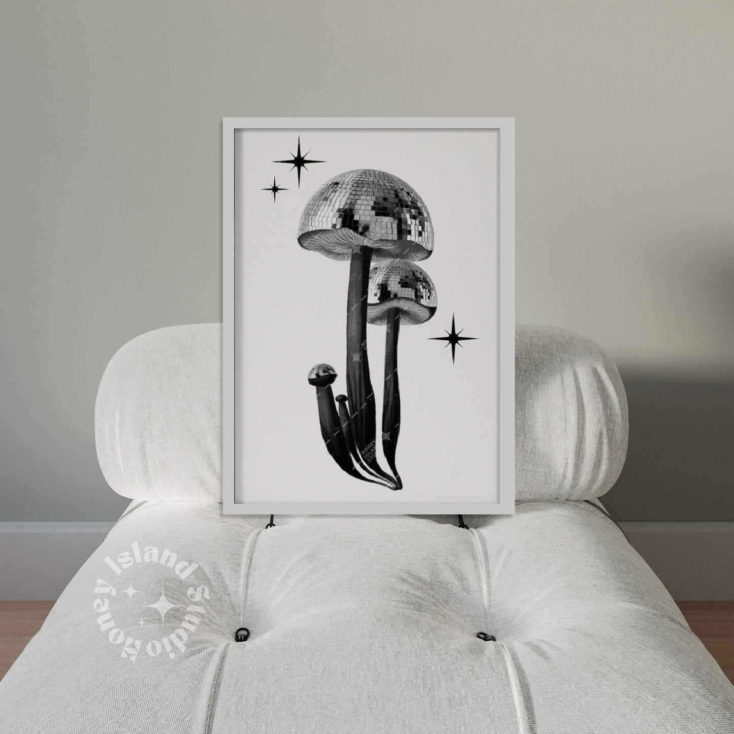 Disco Mushroom Poster Back/White