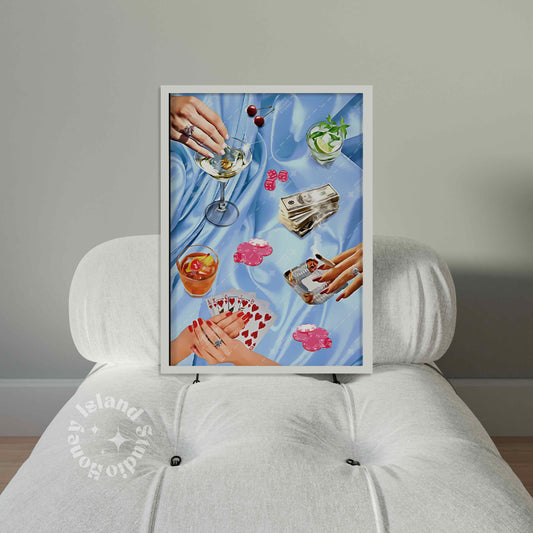 Poker Night Poster - Blue