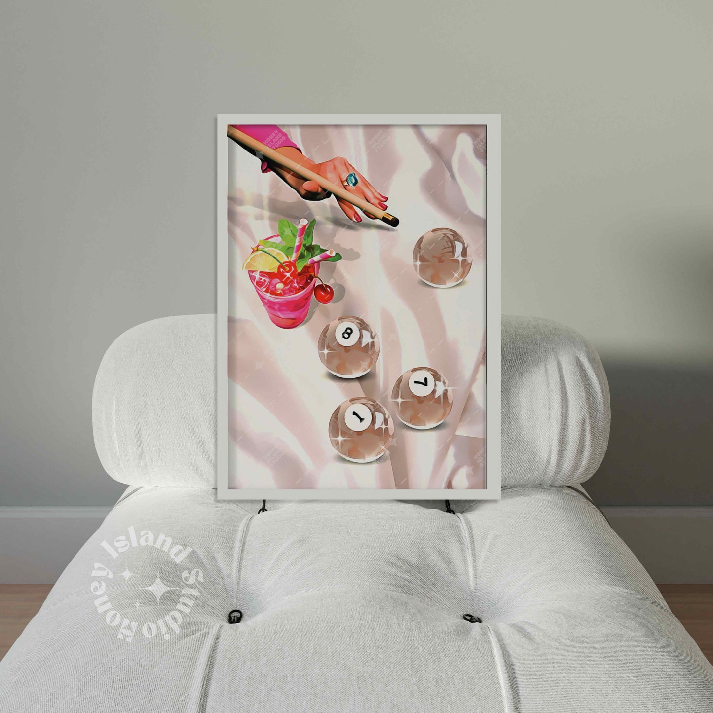 Retro Billiards Print - Neutral