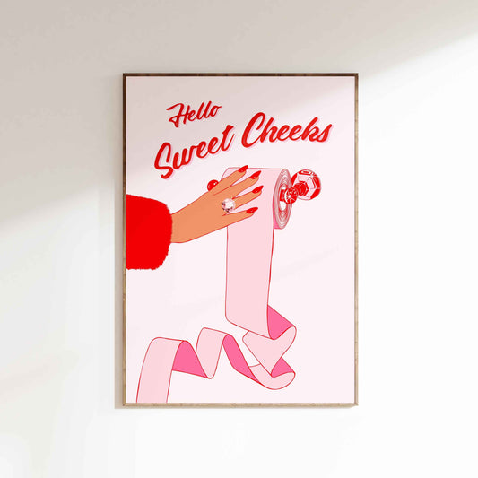 Hello Sweet Cheeks Print - Pink/Red