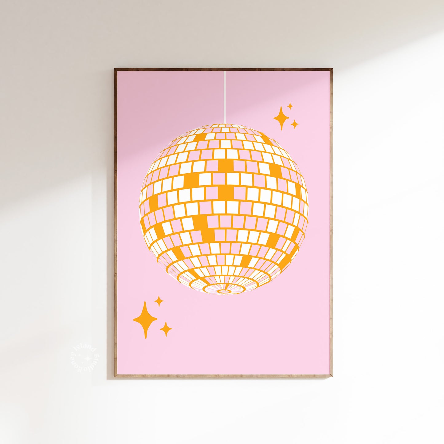 Disco Ball Pink Orange Poster