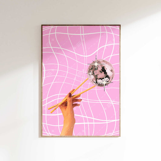 Disco Chopsticks Pink Poster