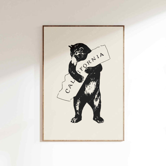 Retro California Bear Hug - Beige/Black