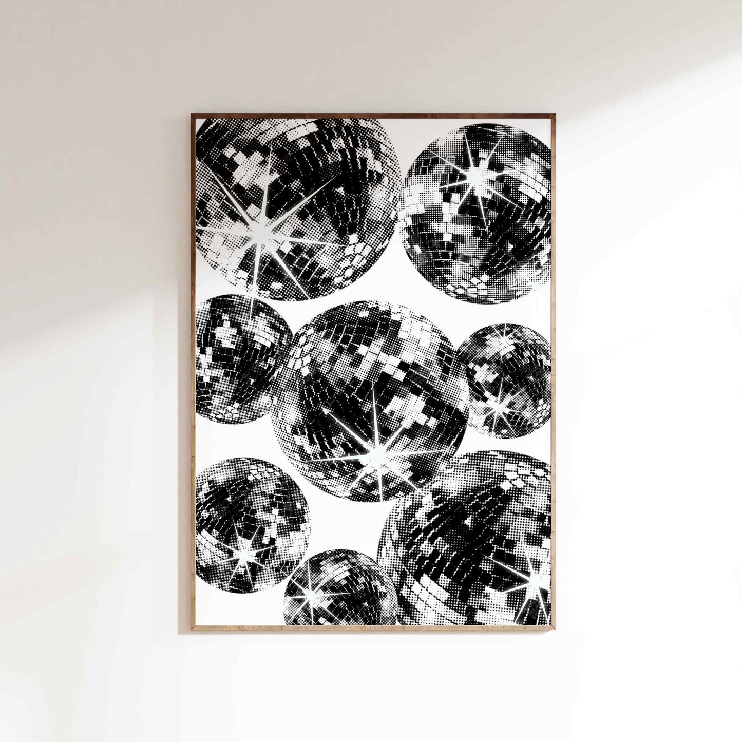 Shining Disco Ball Poster - Black/White