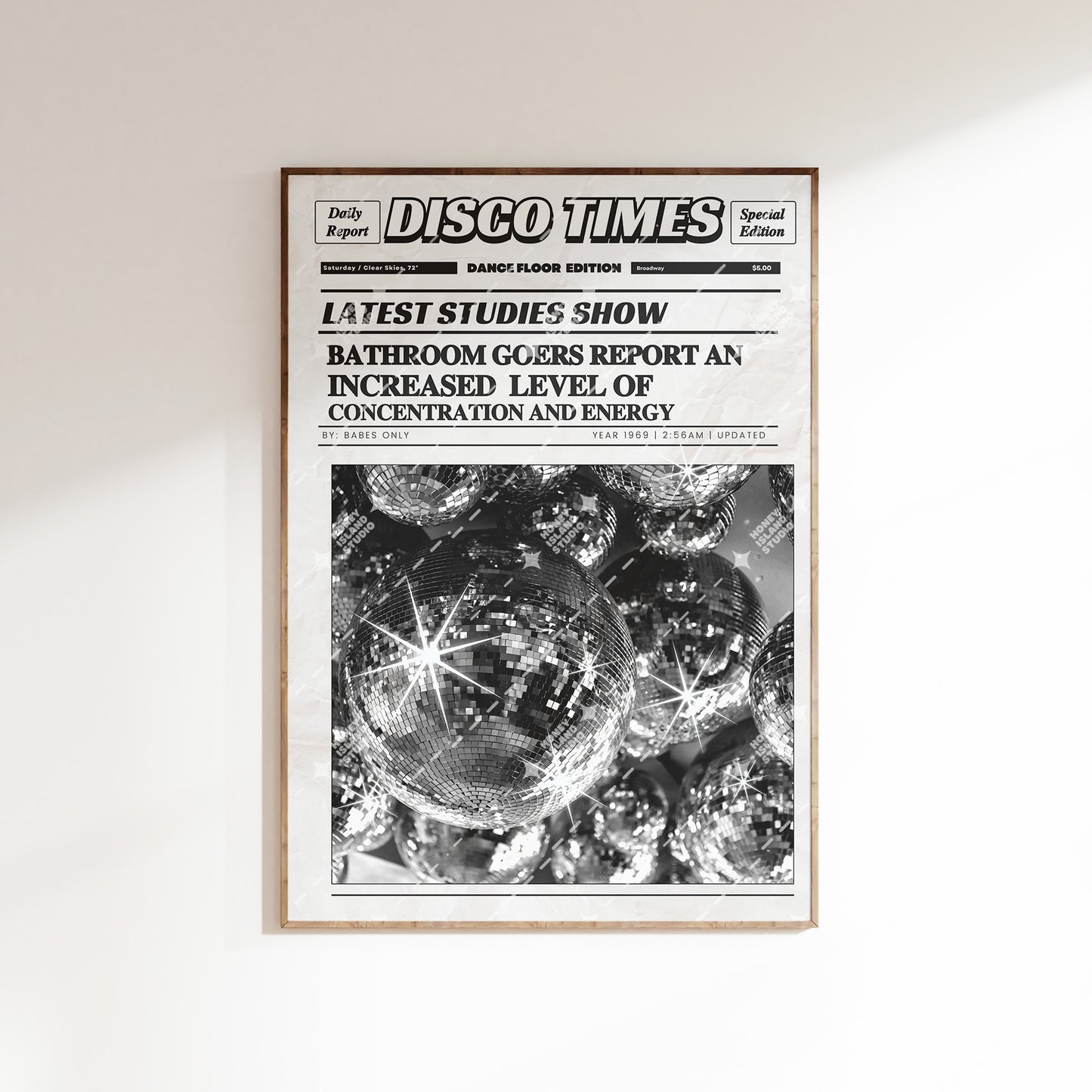 Coke Bathroom Disco Black White - Poster