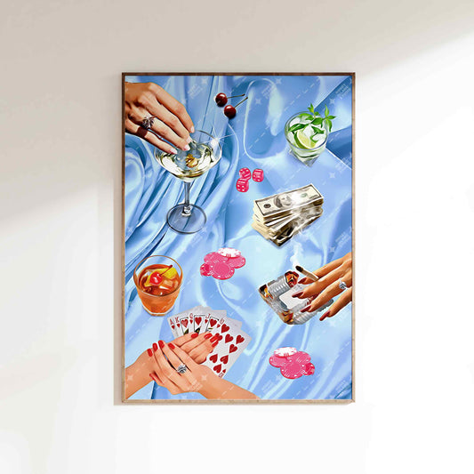 Poker Night Poster - Blue