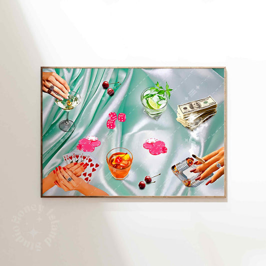 Poker Night Poster - Green Landscape