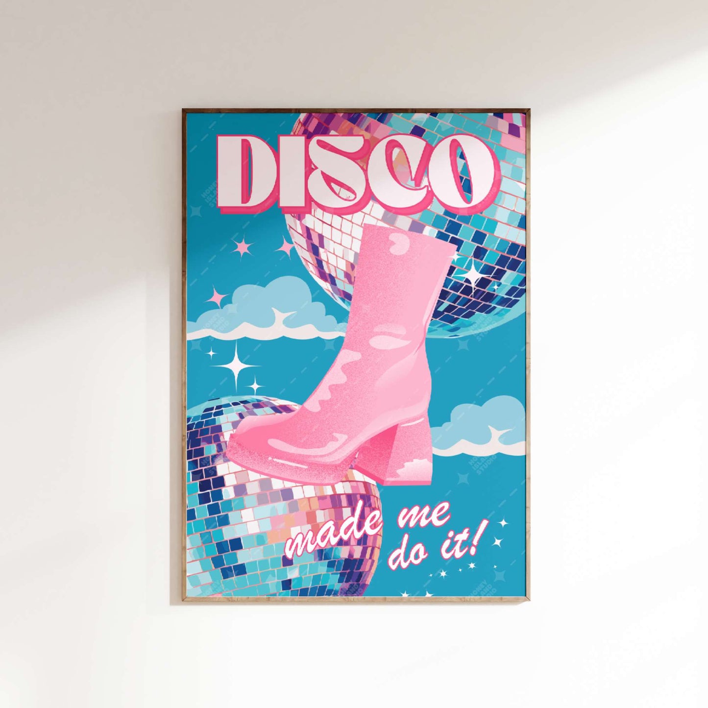 Disco Poster Pink-Blue