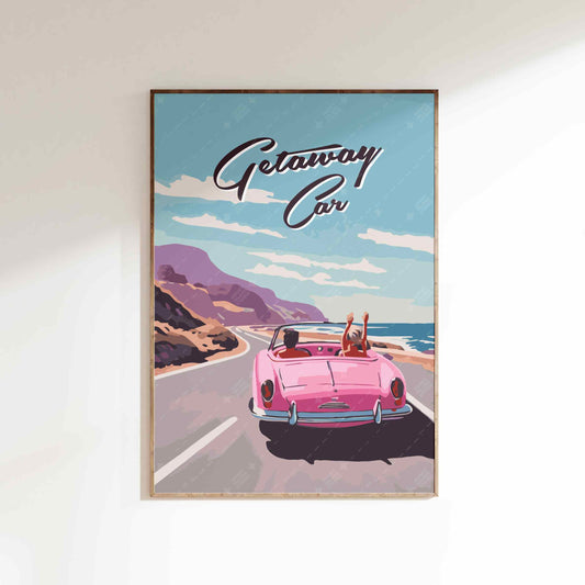 Taylor Getaway Car Retro Poster