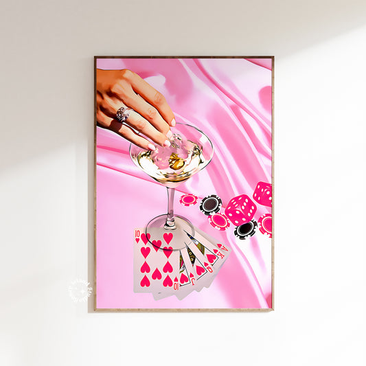 Retro Martini  Pink Poster