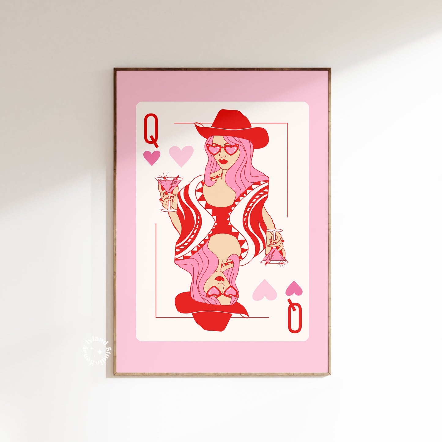 Cowgirl Martini Queen Matte Paper Poster - Pink/Red
