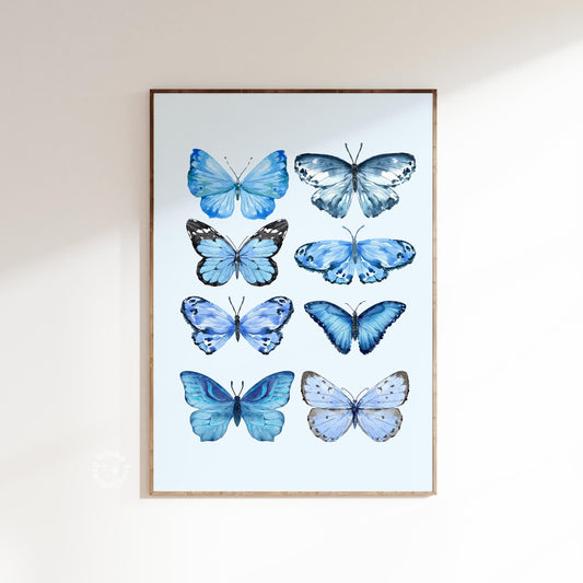 Butterfly collection print - Blue