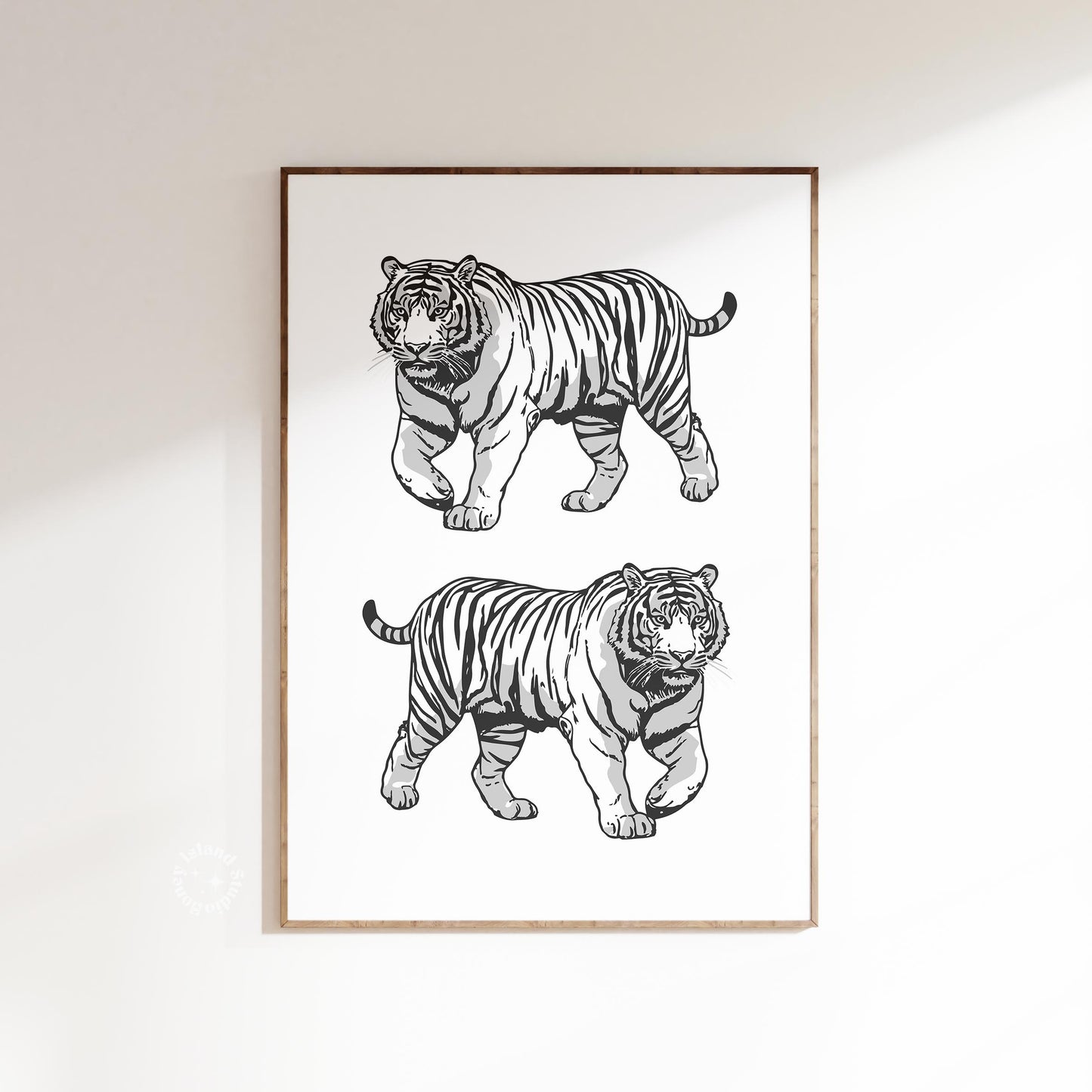 Preppy Tiger Print Black White Poster
