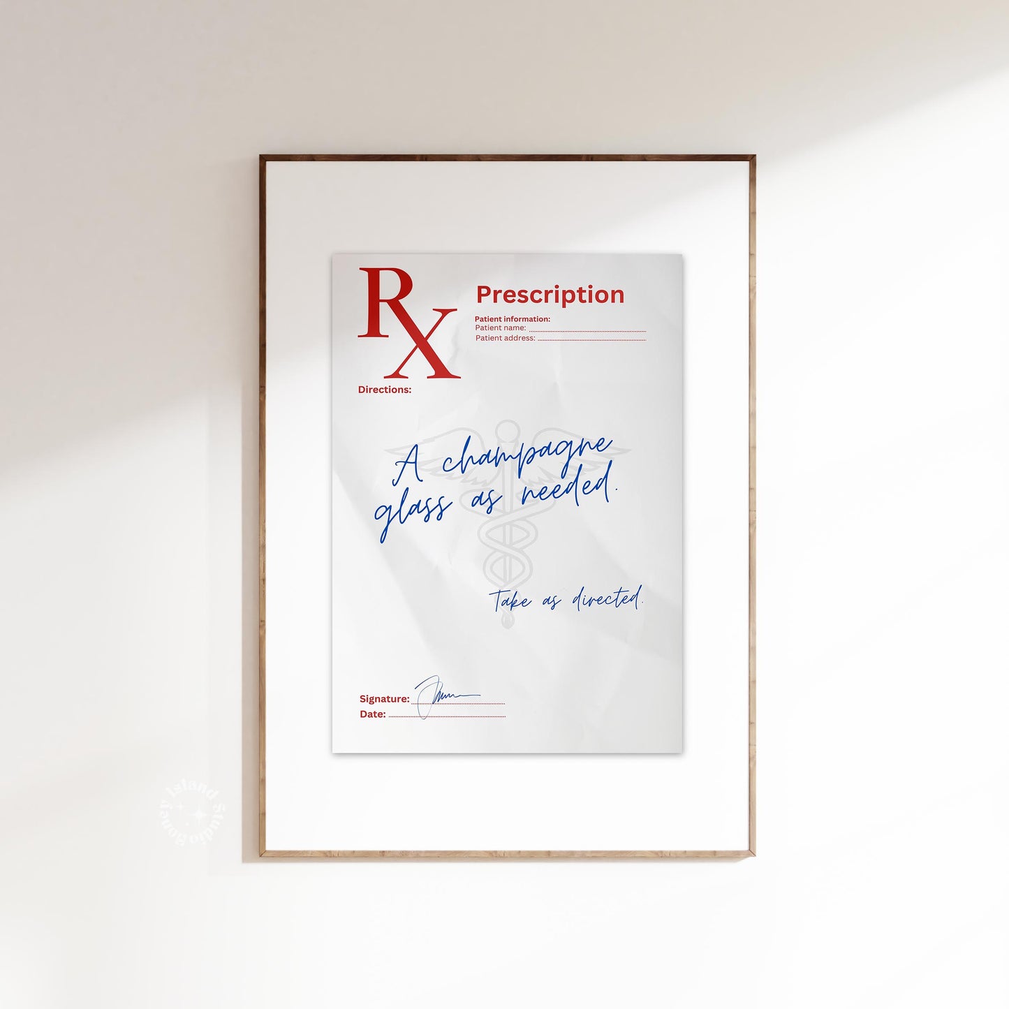 Champagne RX Prescription Parody Poster