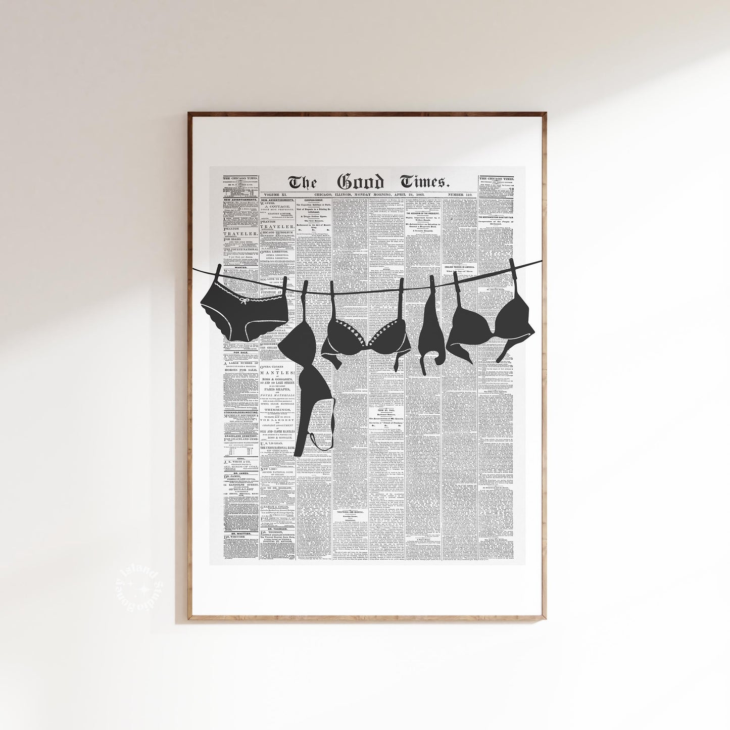 Bikini Hanging Coquette Newspapers Poster