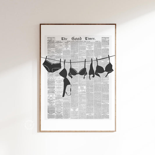 Bikini Hanging Coquette Newspapers Poster