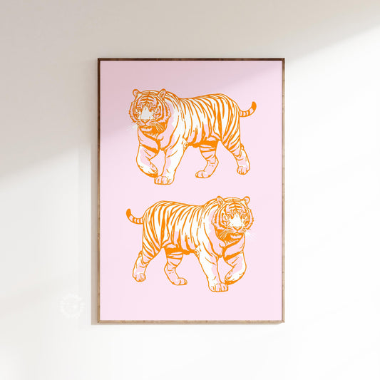 Pink Tiger Preppy Poster