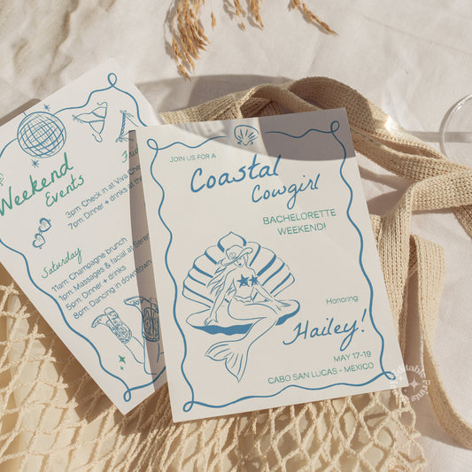Coastal Cowgirl Invite II (Canva Template)