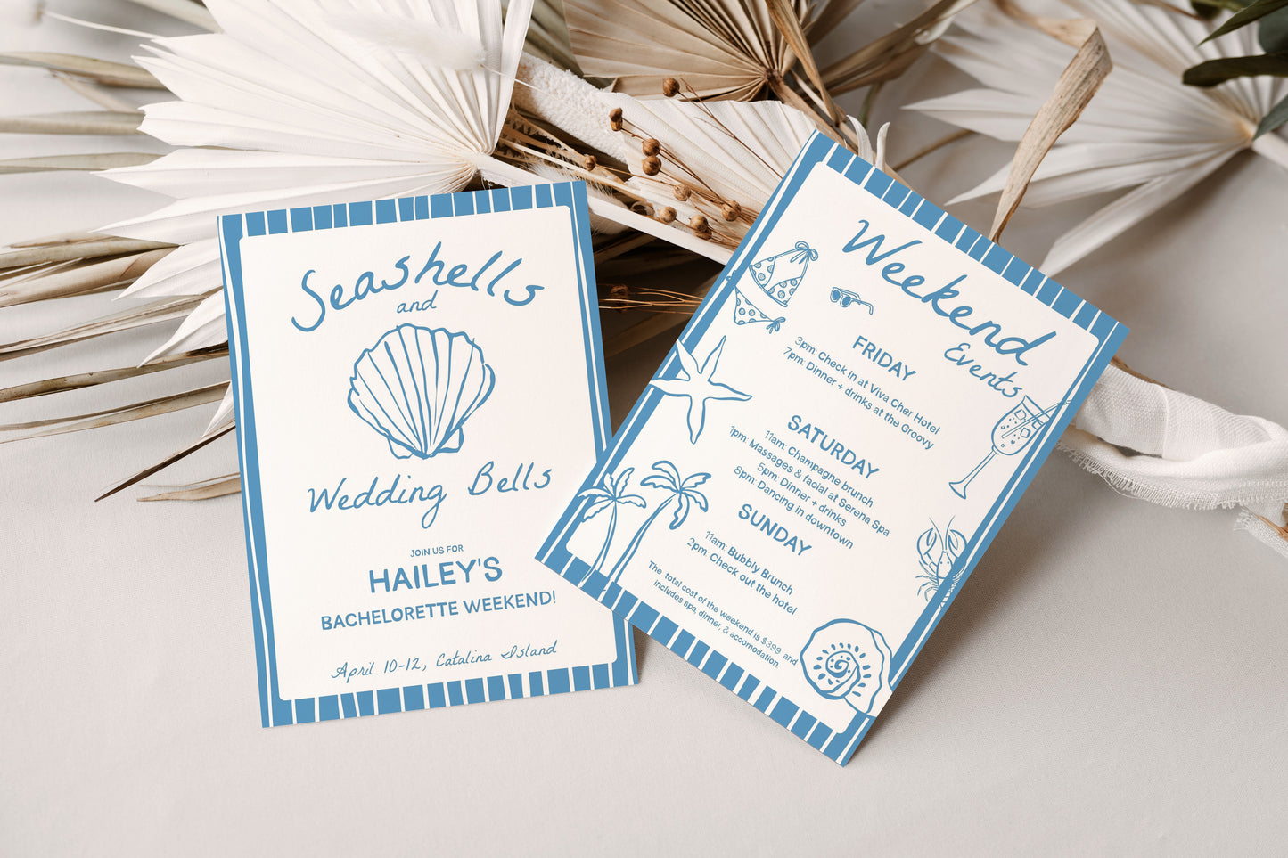 Seashells and Wedding Bells Invite (Canva Template)