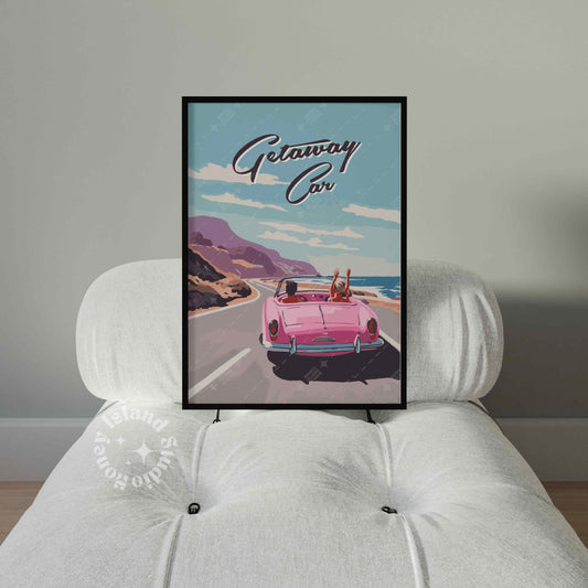 Taylor Getaway Car Retro Poster
