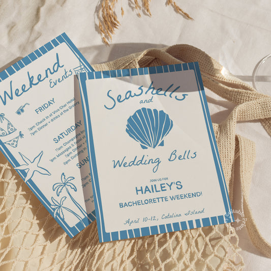 Seashells and Wedding Bells Invite (Canva Template)