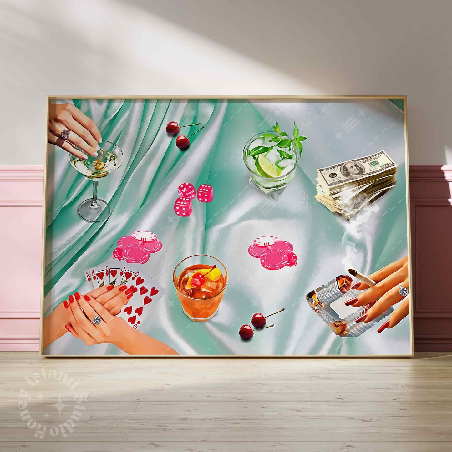 Poker Night Poster - Green Landscape