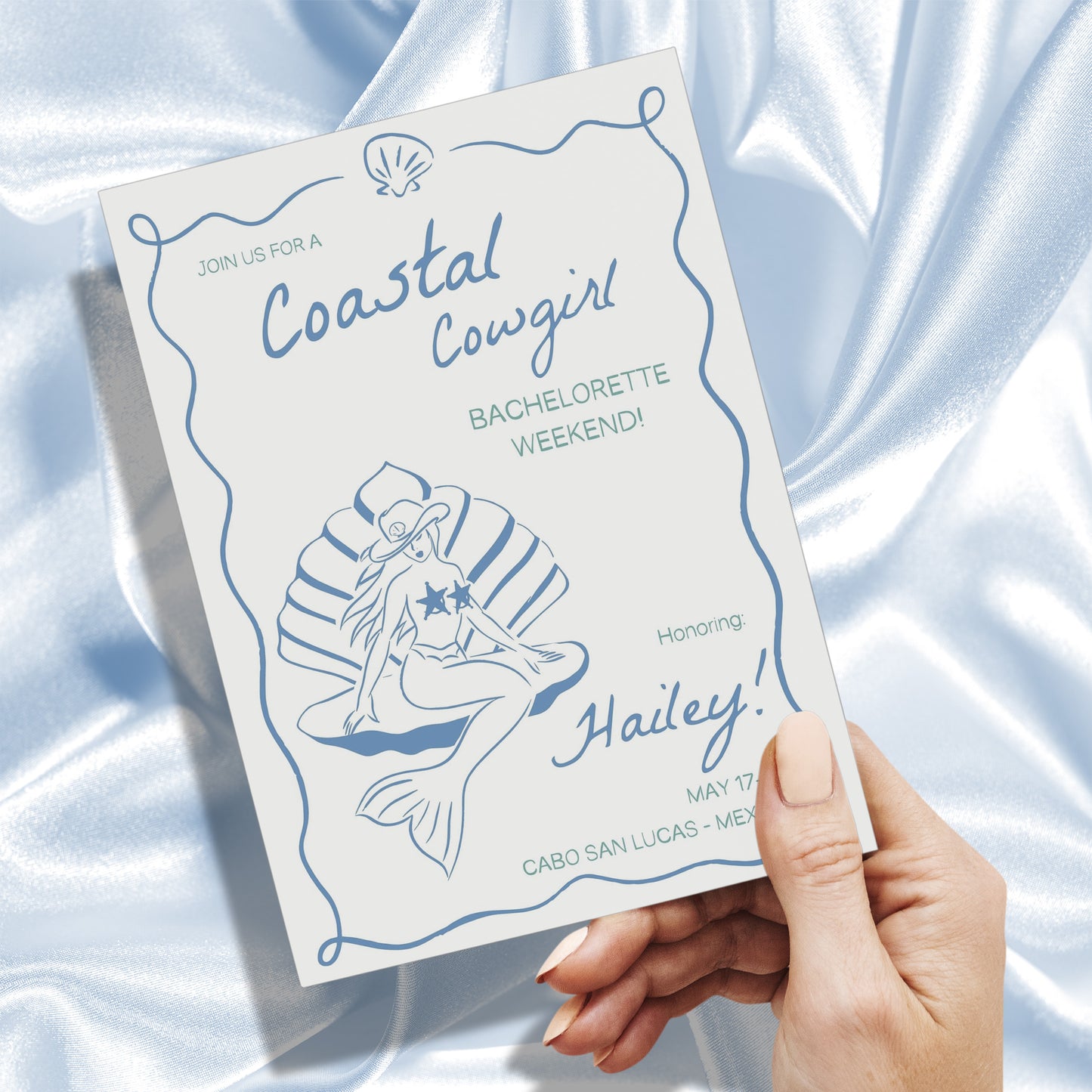 Coastal Cowgirl Invite II (Canva Template)