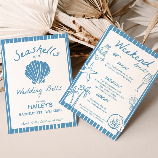 Seashells and Wedding Bells Invite (Canva Template)