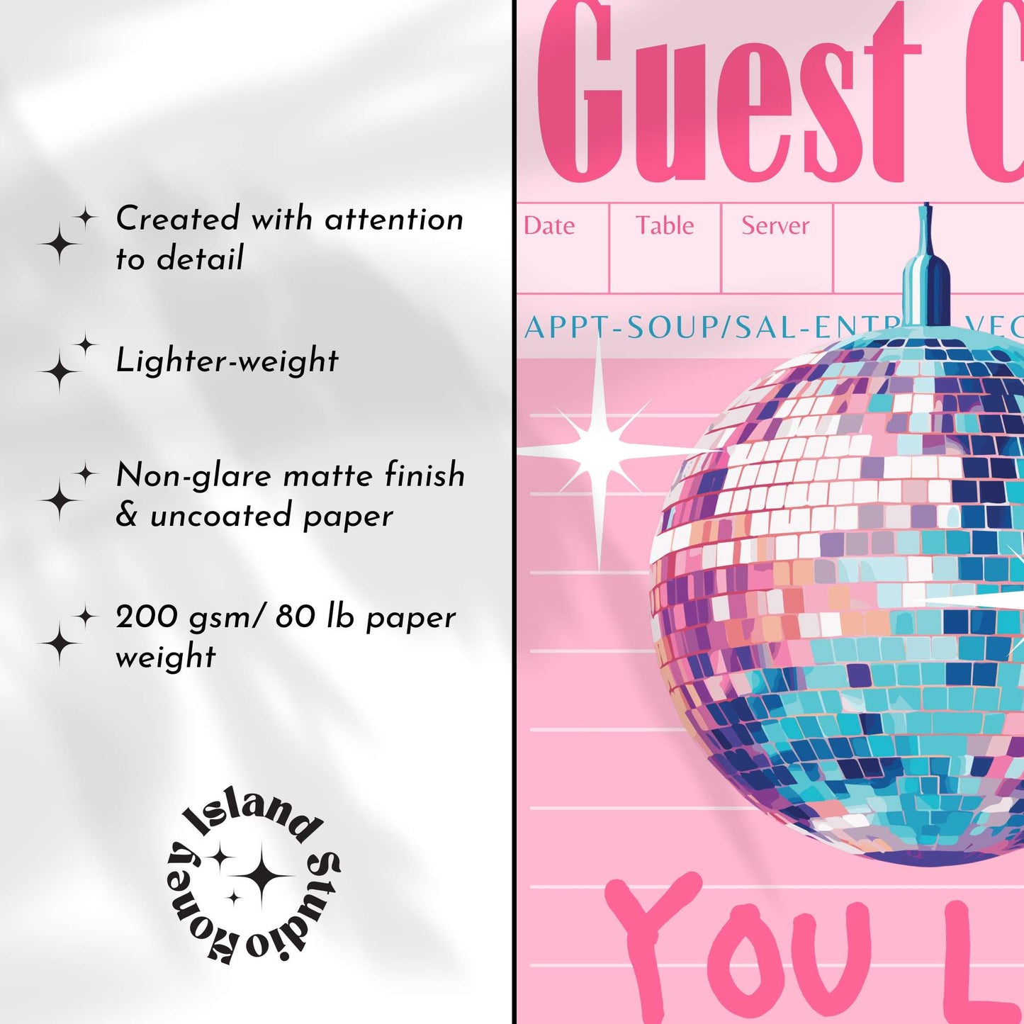 Guest Check Disco Poster Pink-Blue