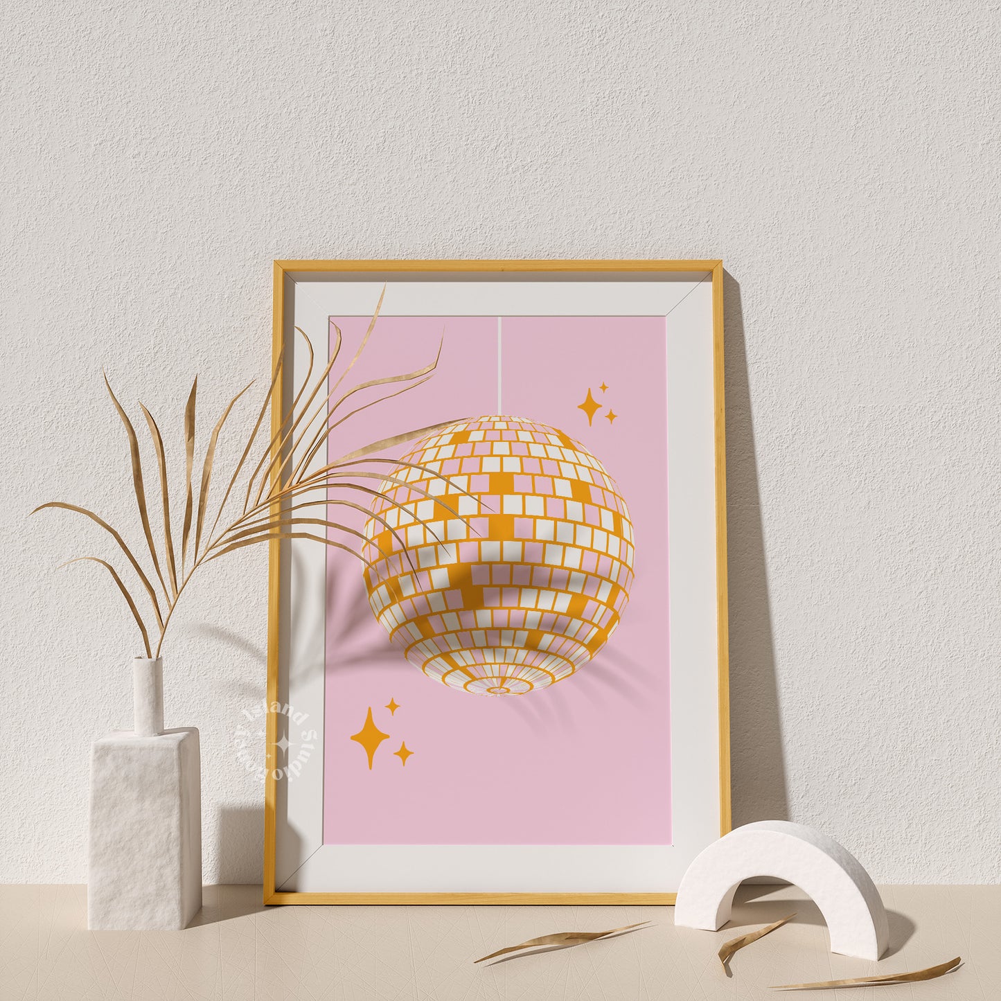 Disco Ball Pink Orange Poster