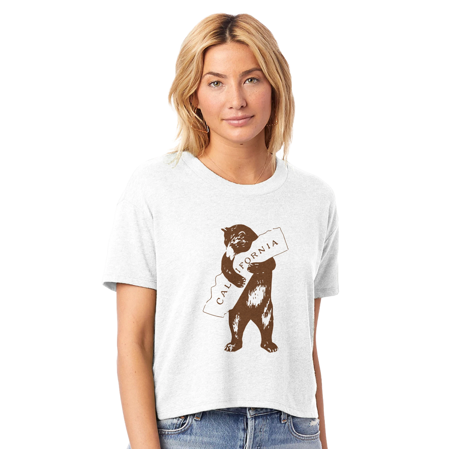 California Bear Cropped Crewneck Womens T-Shirt