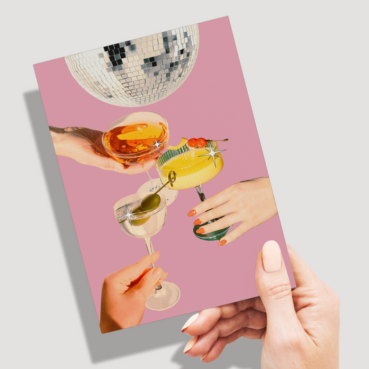 Disco Cheers Retro Pack of 10 Greeting Cards (standard envelopes) (US & CA)