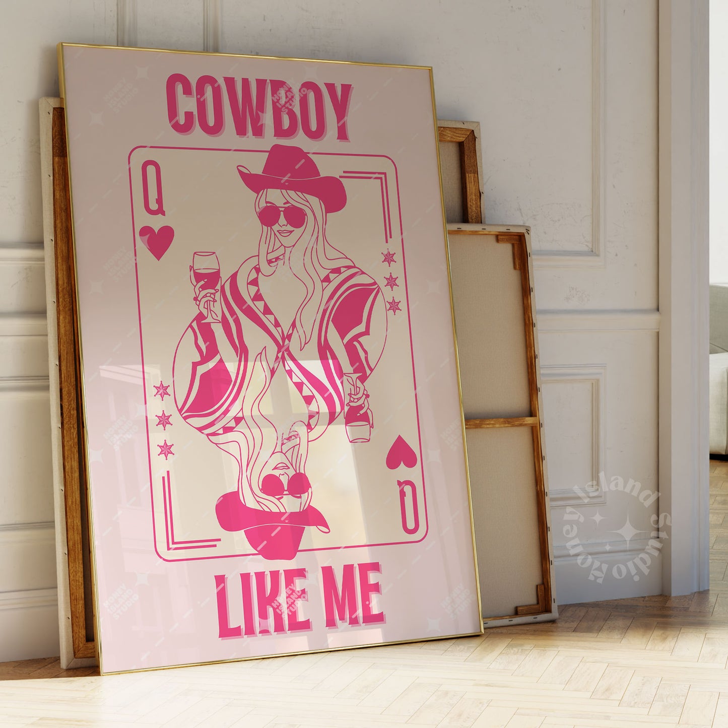 Taylor Cowboy Like Me, Queen Of Hearts Card Pink - Poster