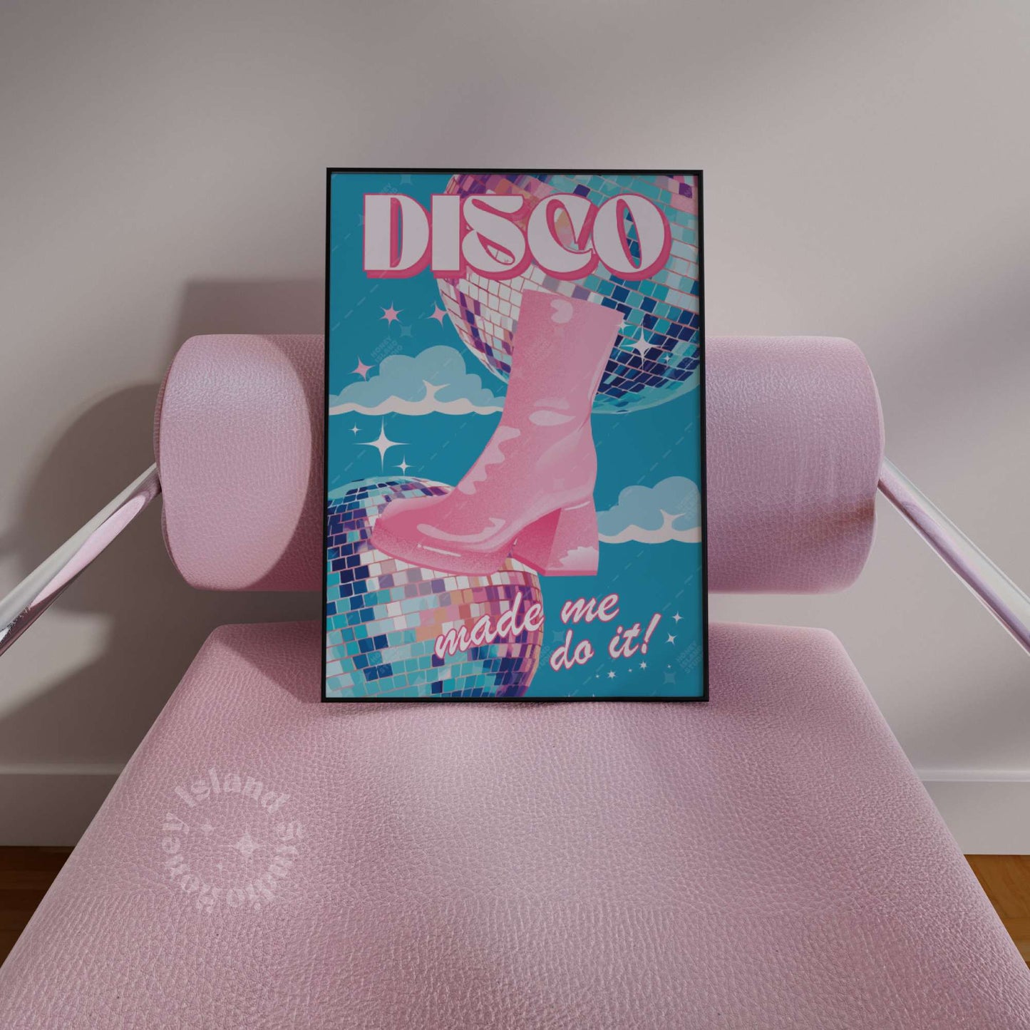Disco Poster Pink-Blue