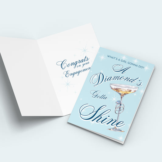 Bejeweled Engagement Card, Pack of 10 Greeting Cards (standard envelopes) (US & CA)