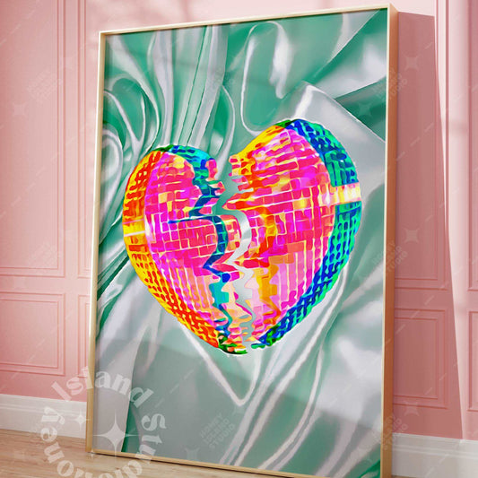 Broken Heart Disco Poster - Green