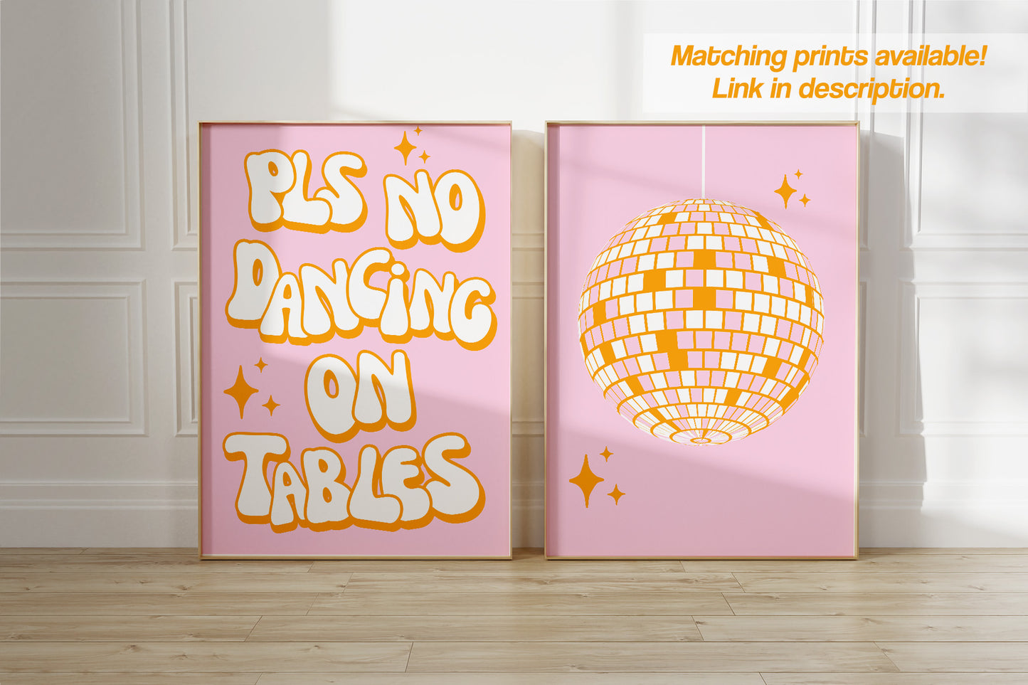Disco Ball Pink Orange Poster