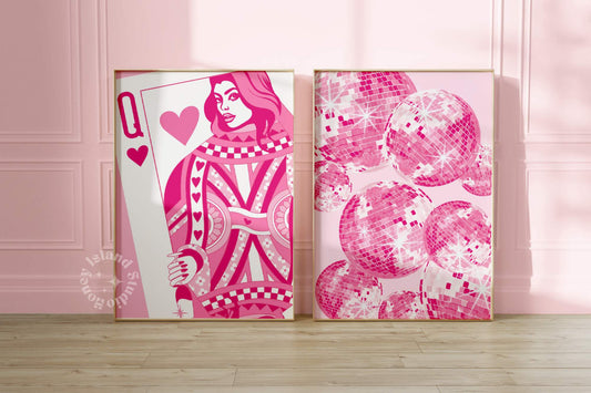 Queen of Hearts Champagne Poster - Pink