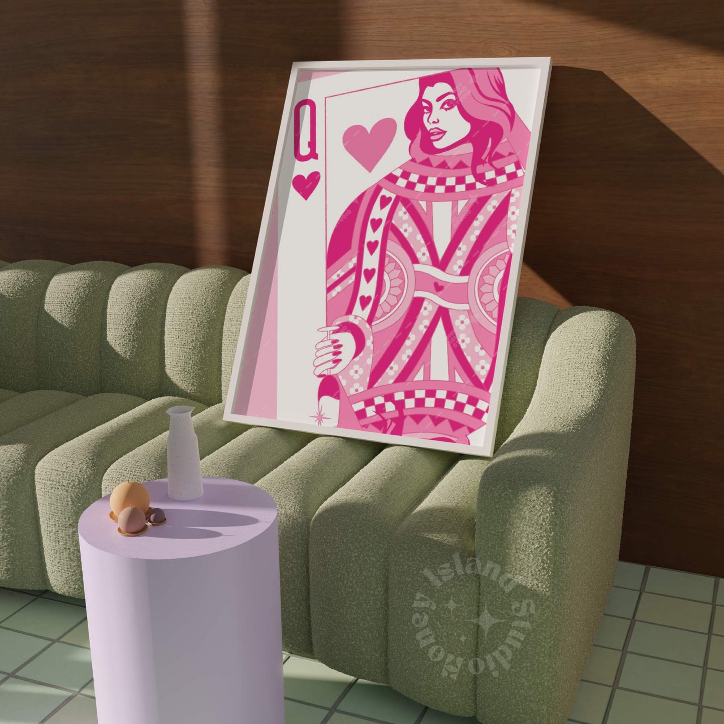 Queen of Hearts Champagne Poster - Pink