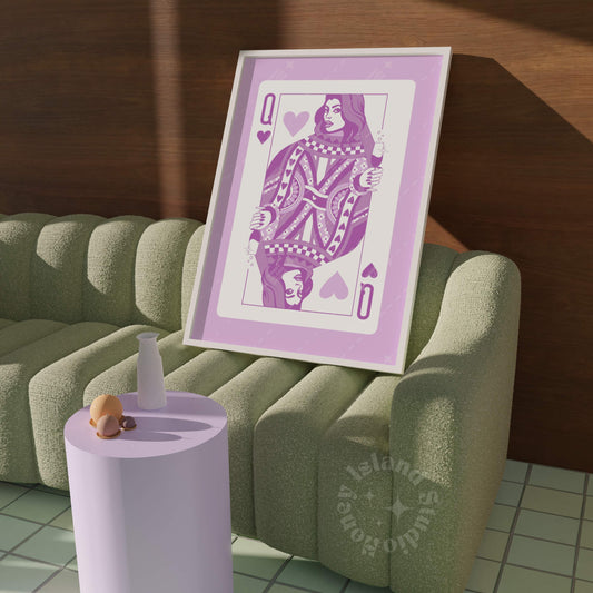 Queen Of hearts Champagne Poster Lilac