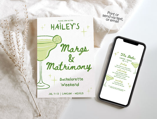 Margs & Matrimony Bacherolette Invite (Canva Template)
