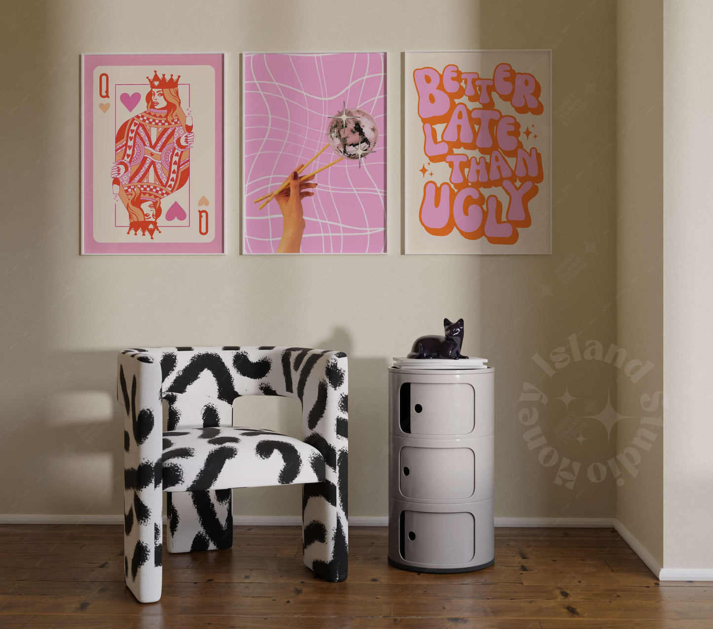 Disco Chopsticks Pink Poster