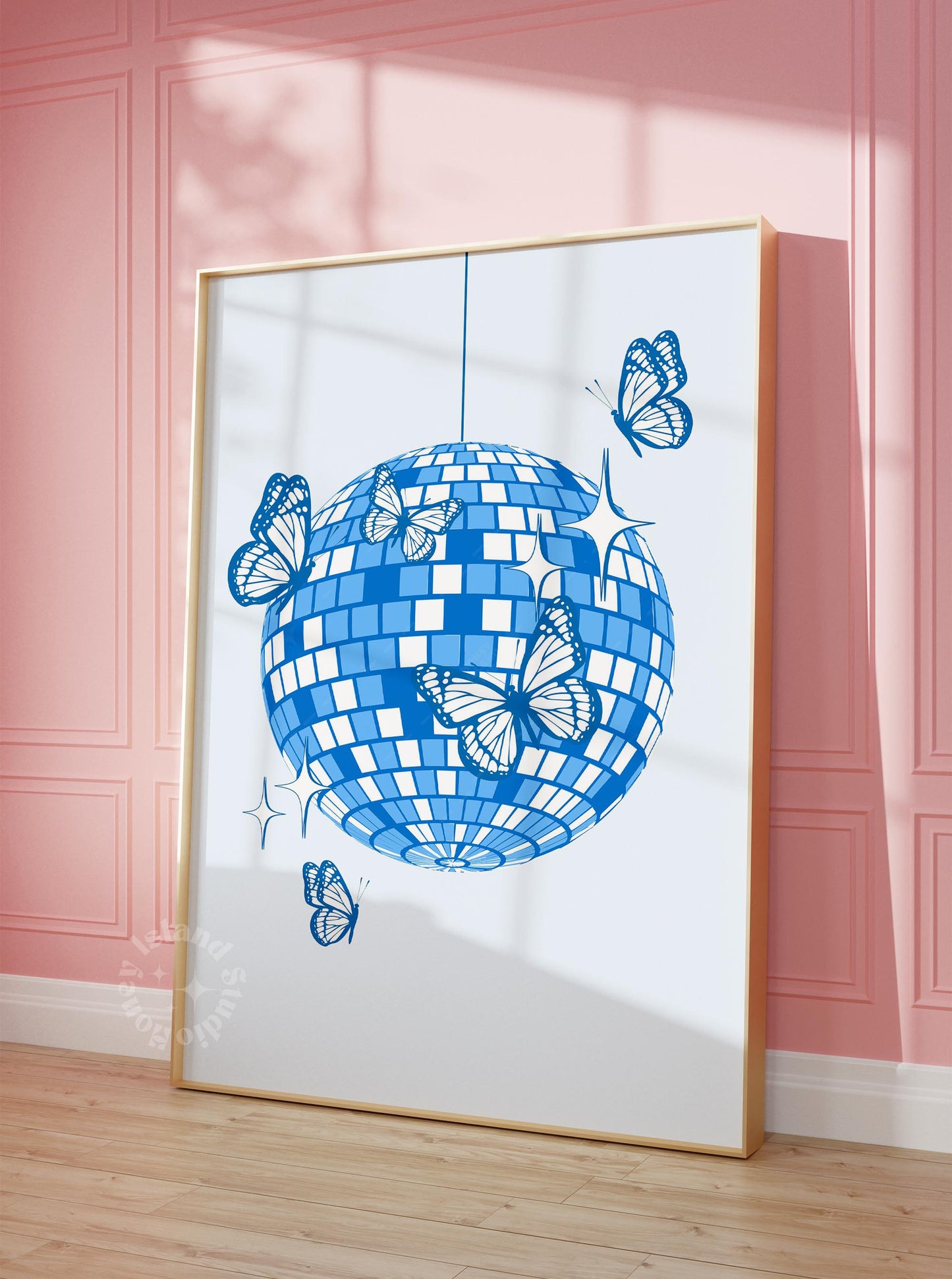 Disco butterfly poster - Blue