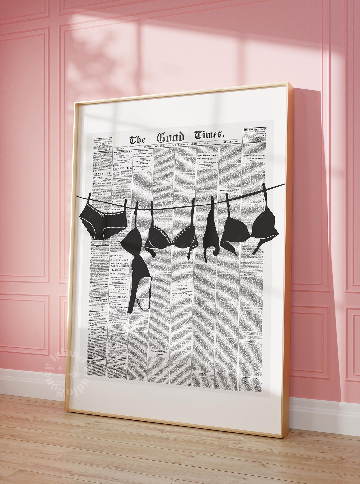 Bikini Hanging Coquette Newspapers Poster