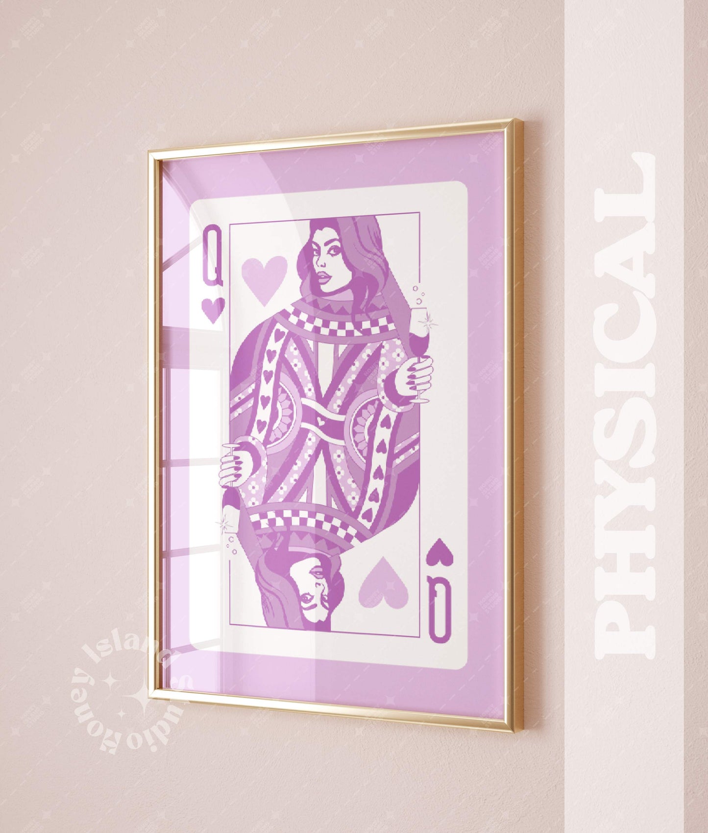 Queen Of hearts Champagne Poster Lilac