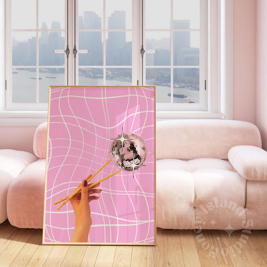 Disco Chopsticks Pink Poster