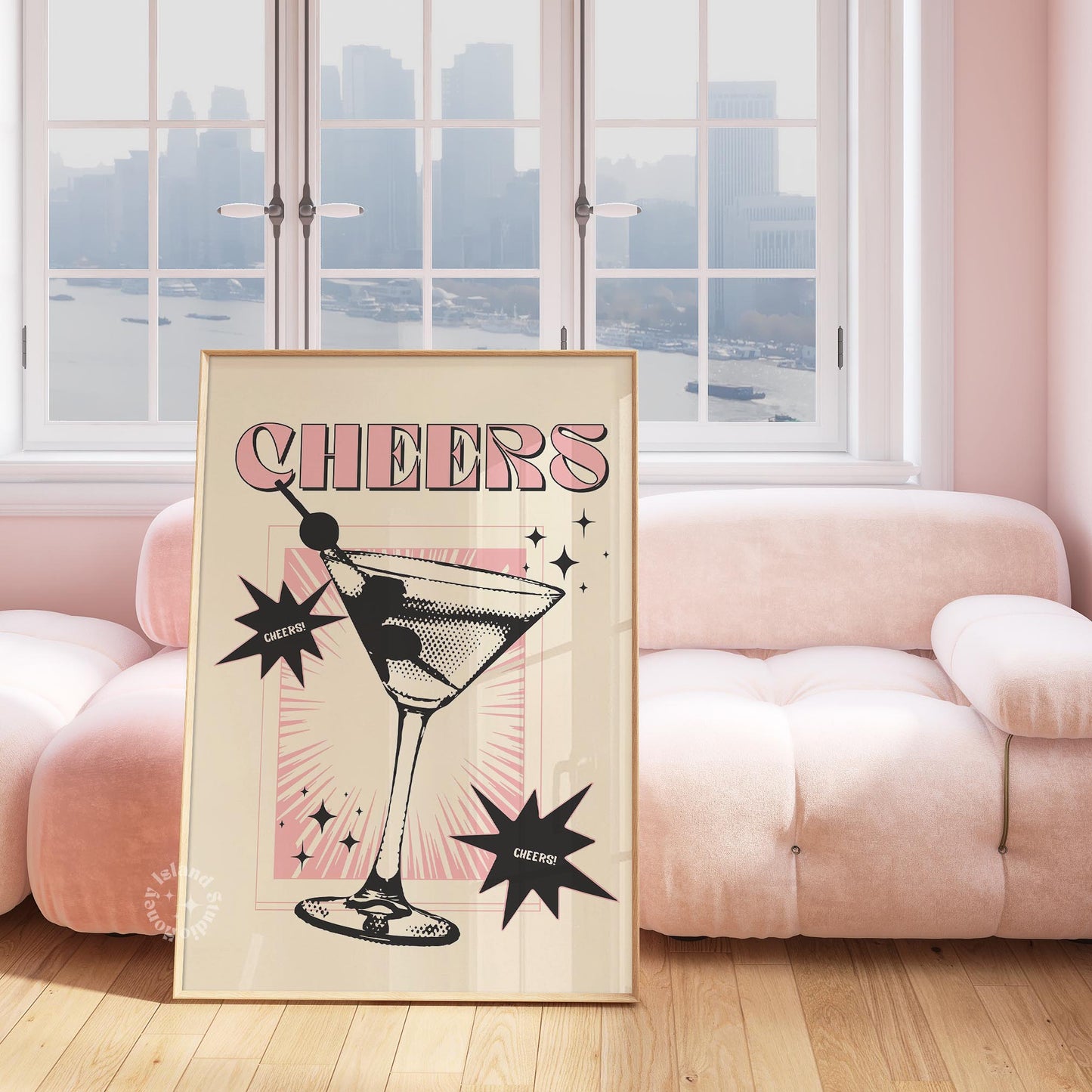 Cheers Retro Martini Poster